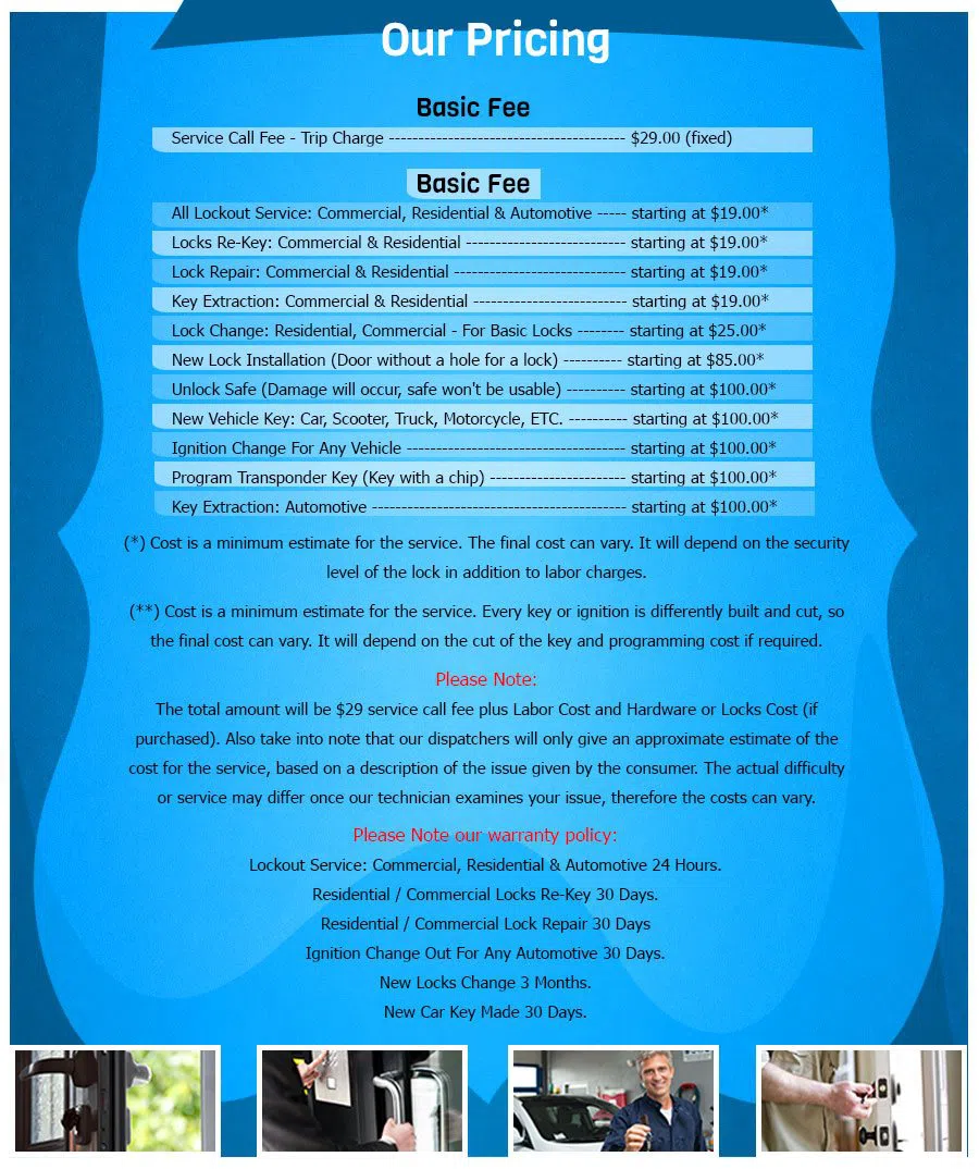 Palatine Locksmith Store, Palatine, IL 847-462-7004 - Pricelist